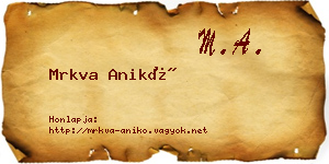 Mrkva Anikó névjegykártya
